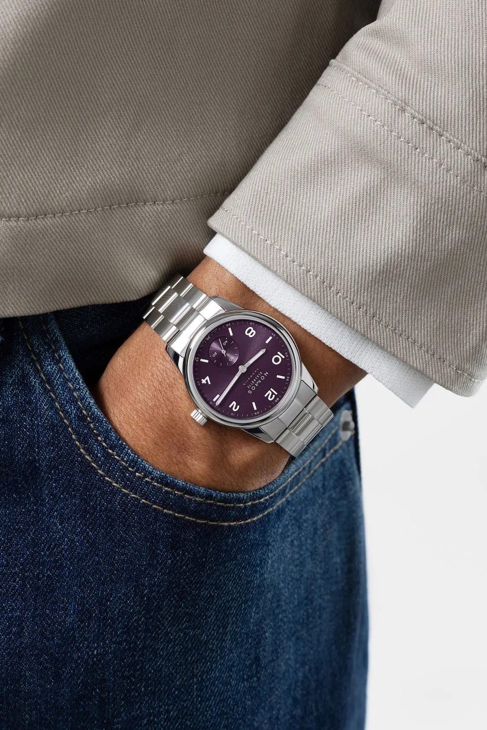 Nomos Glashutte Club Sport Neomatik 34 Purple Sapphire Glass Watch