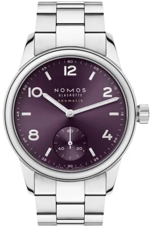 Nomos Glashutte Club Sport Neomatik 34 Purple Sapphire Glass Watch