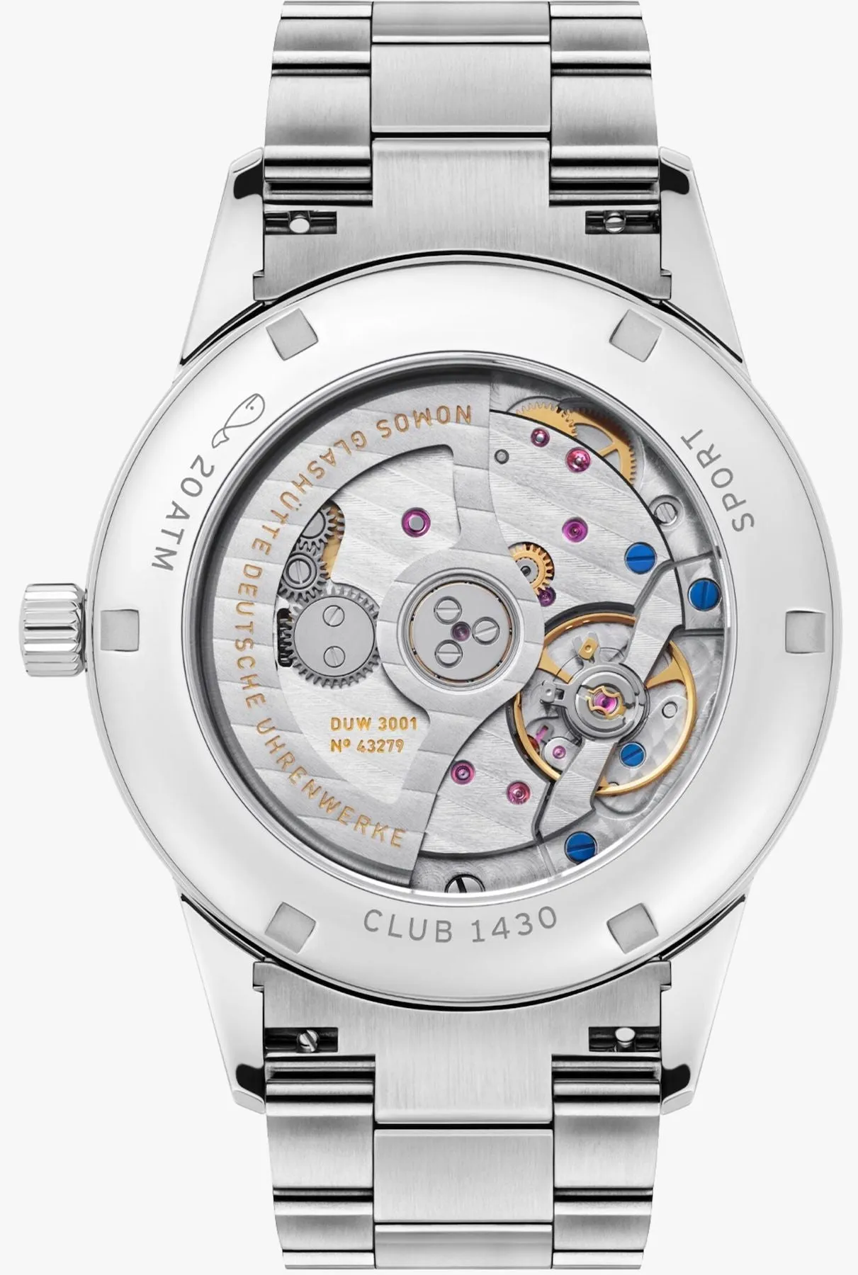 Nomos Glashutte Club Sport Neomatik 39 Ember Smoke Crystal Watch