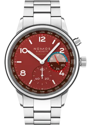 Nomos Glashutte Club Sport Neomatik Worldtimer Magma Watch Pre-Order