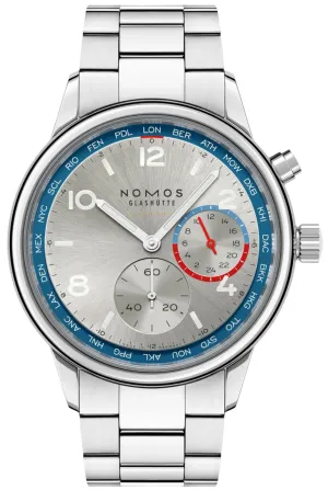 Nomos Glashutte Club Sport Neomatik Worldtimer Silver Watch Pre-Order