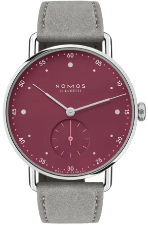 Nomos Glashutte Metro 33 Muted Red Sapphire Crystal Watch