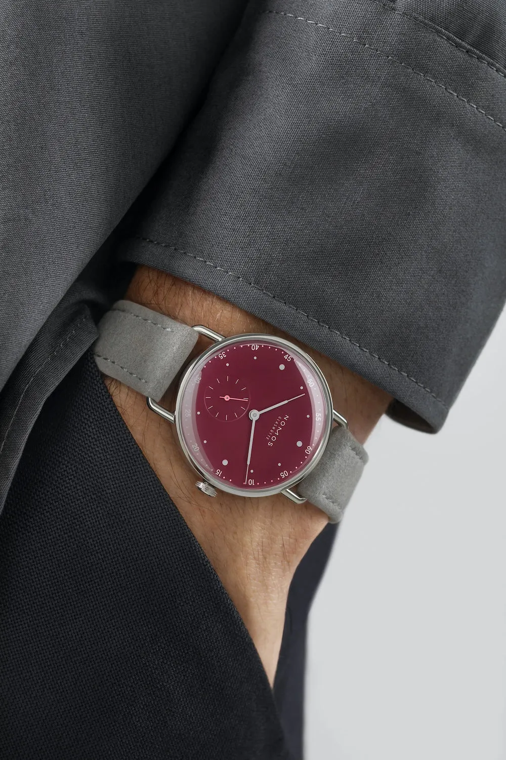 Nomos Glashutte Metro 33 Muted Red Watch