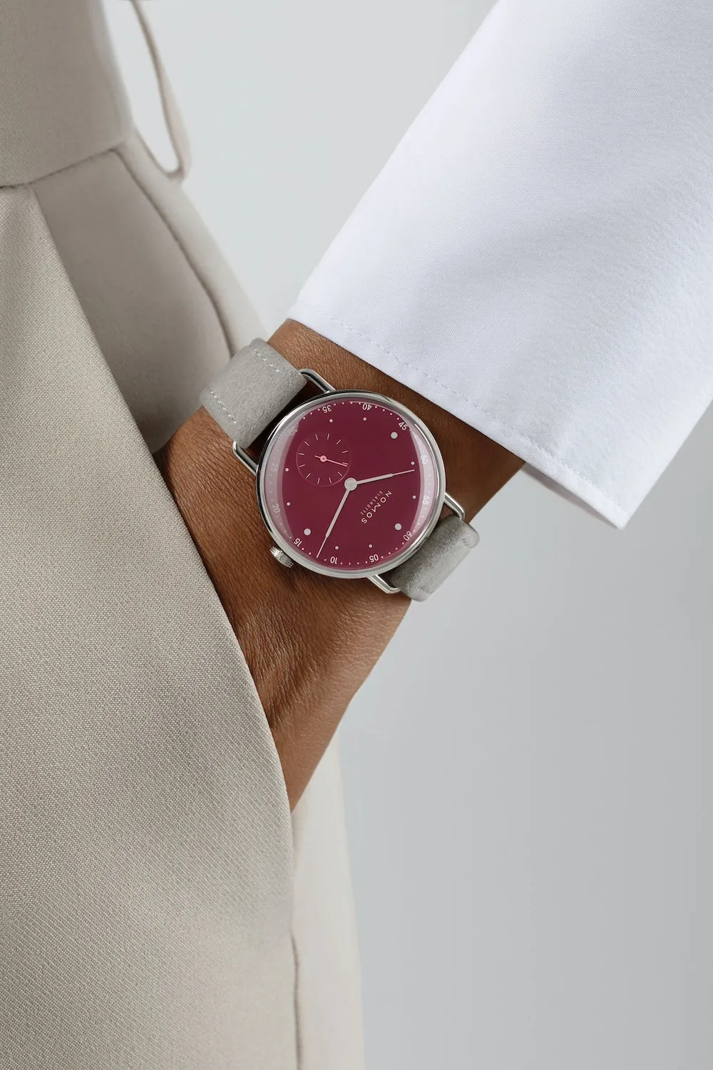 Nomos Glashutte Metro 33 Muted Red Watch
