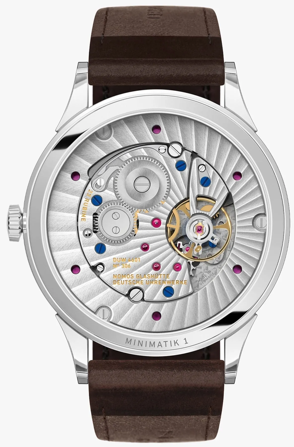 Nomos Glashutte Minimatik 39 Date Gold Watch