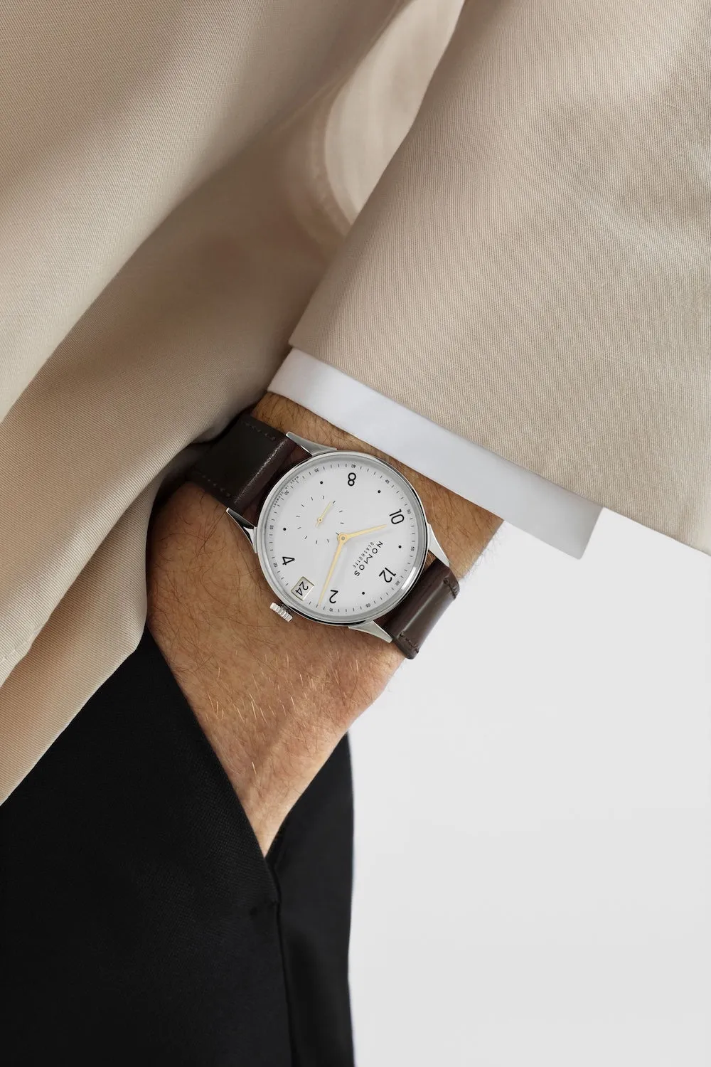 Nomos Glashutte Minimatik 39 Date Gold Watch