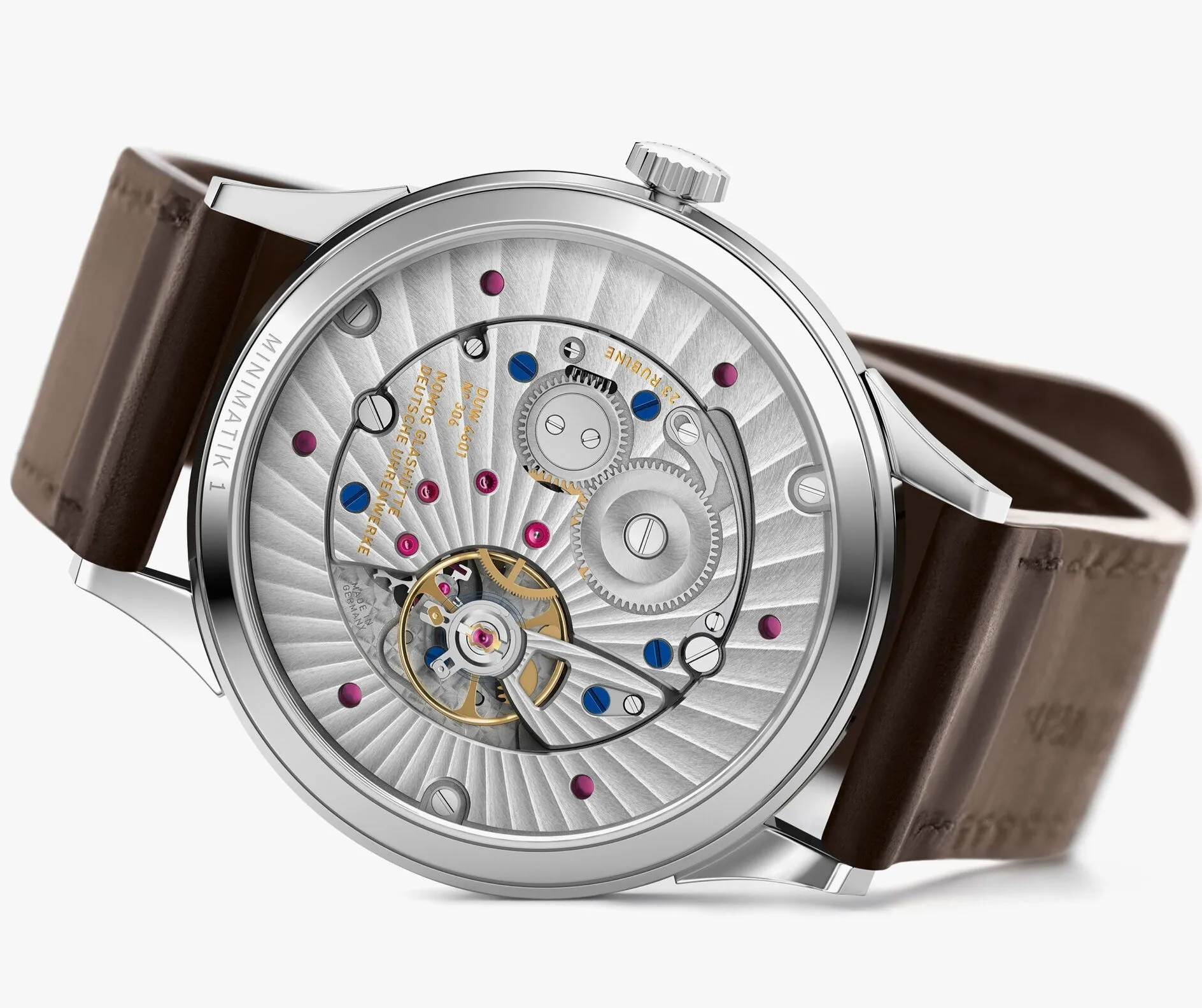 Nomos Glashutte Minimatik 39 Date Gold Watch