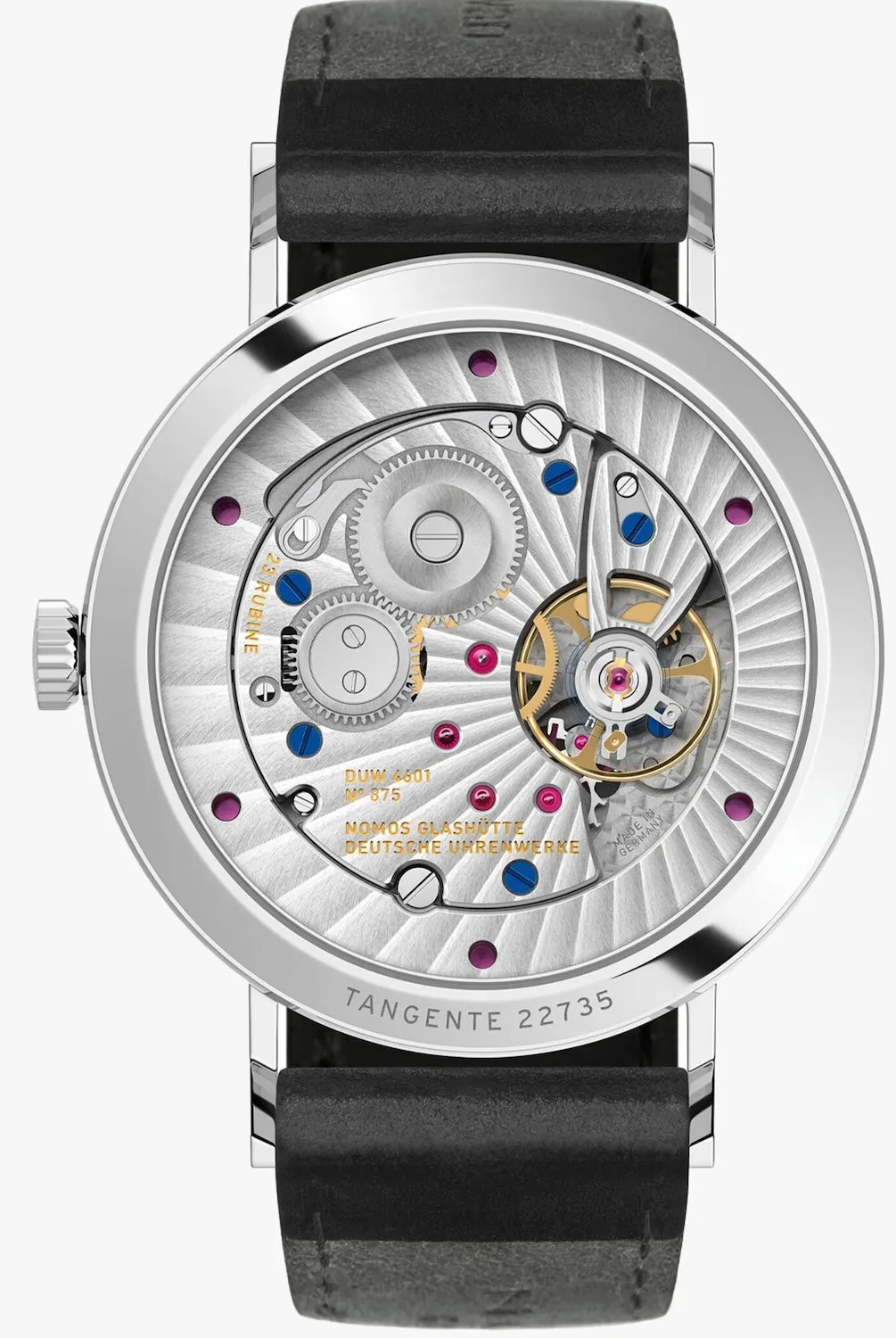 Nomos Glashutte Tangente 2Date Blue Sapphire Crystal