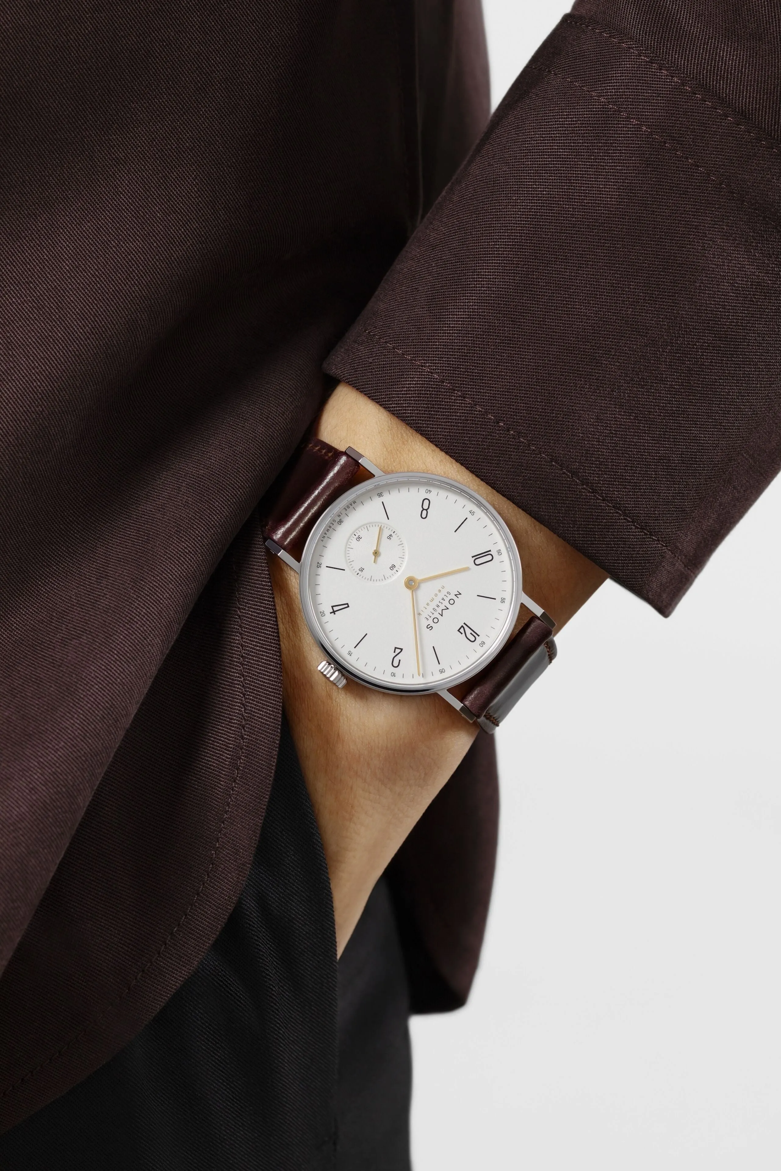 Nomos Glashutte Tangente Neomatik Dore Steel Back Watch