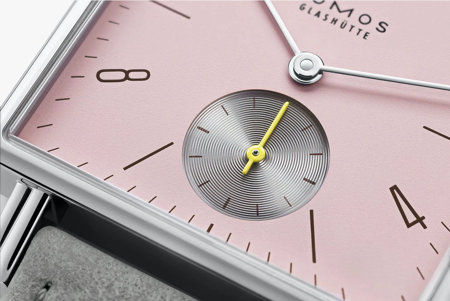 Nomos Glashutte Tetra Rose Sapphire Crystal Watch
