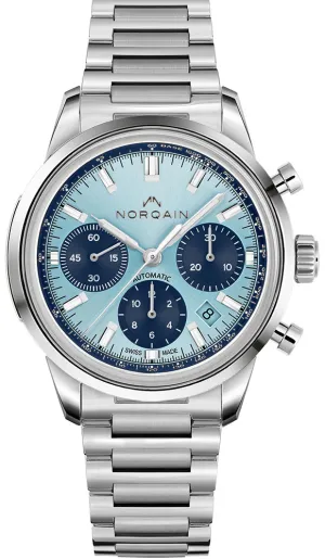 Norqain Freedom 60 Chrono 40mm Sky Blue Bracelet Watch