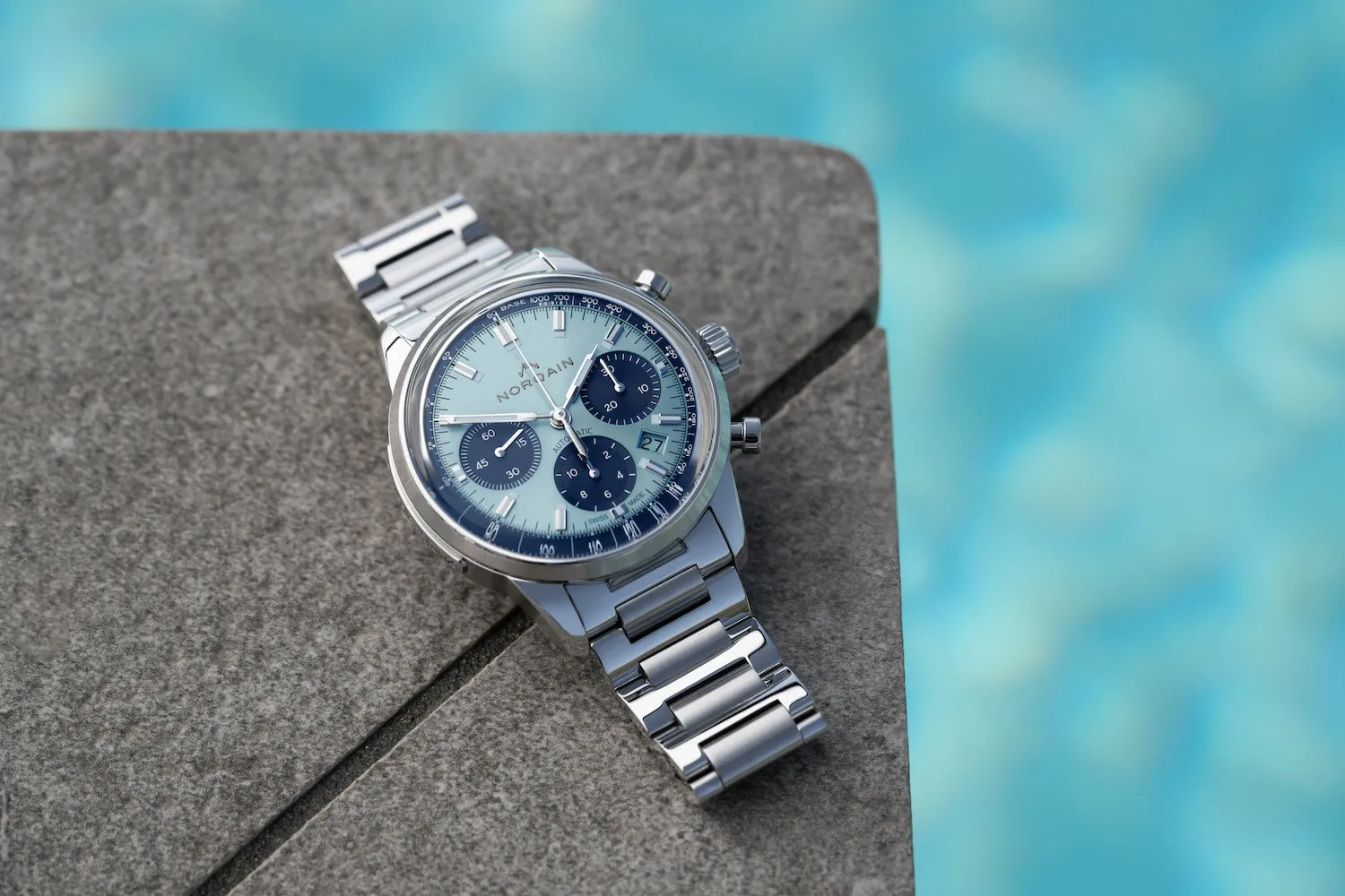 Norqain Freedom 60 Chrono 40mm Sky Blue Bracelet Watch