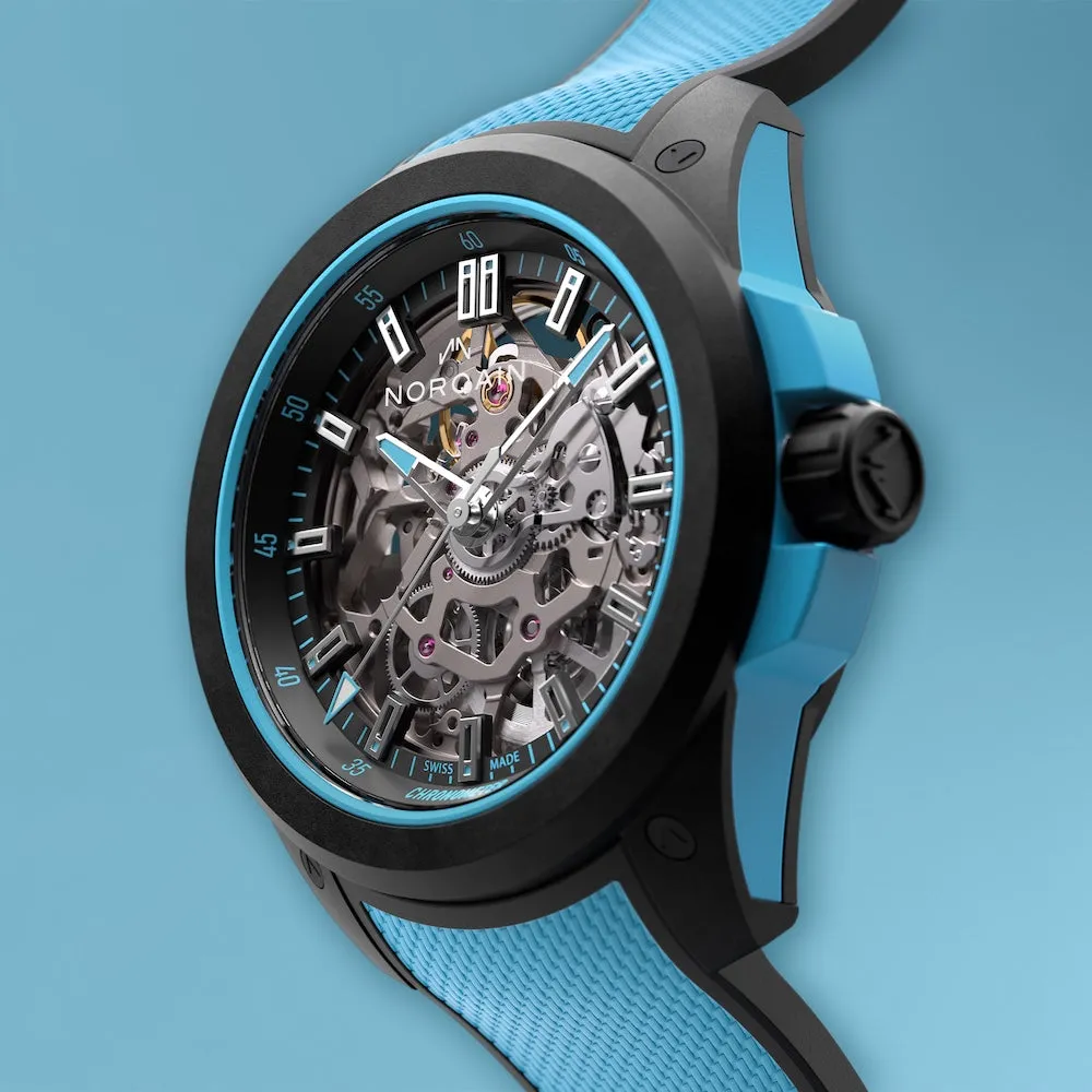 Norqain Wild One Skeleton 39mm Sky Blue Watch