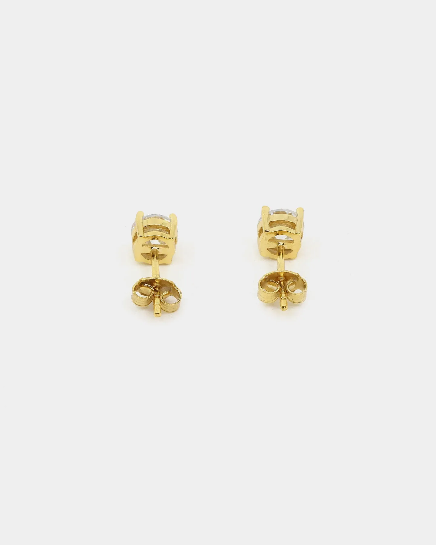 NXS Round Cut Earrings Gold