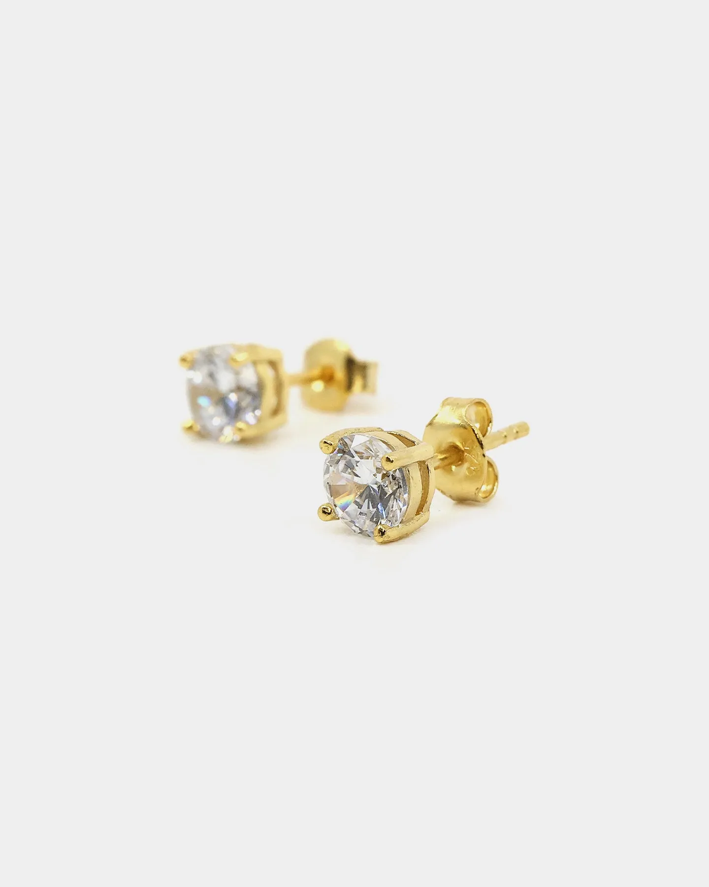 NXS Round Cut Earrings Gold