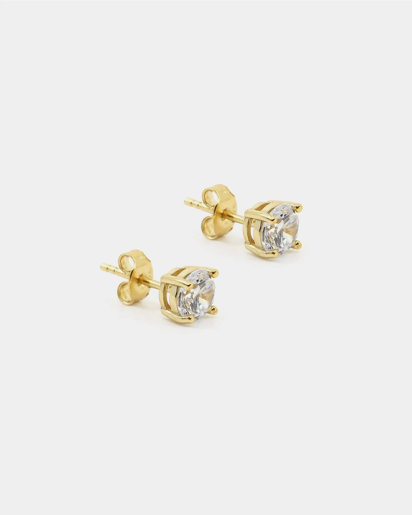 NXS Round Cut Earrings Gold