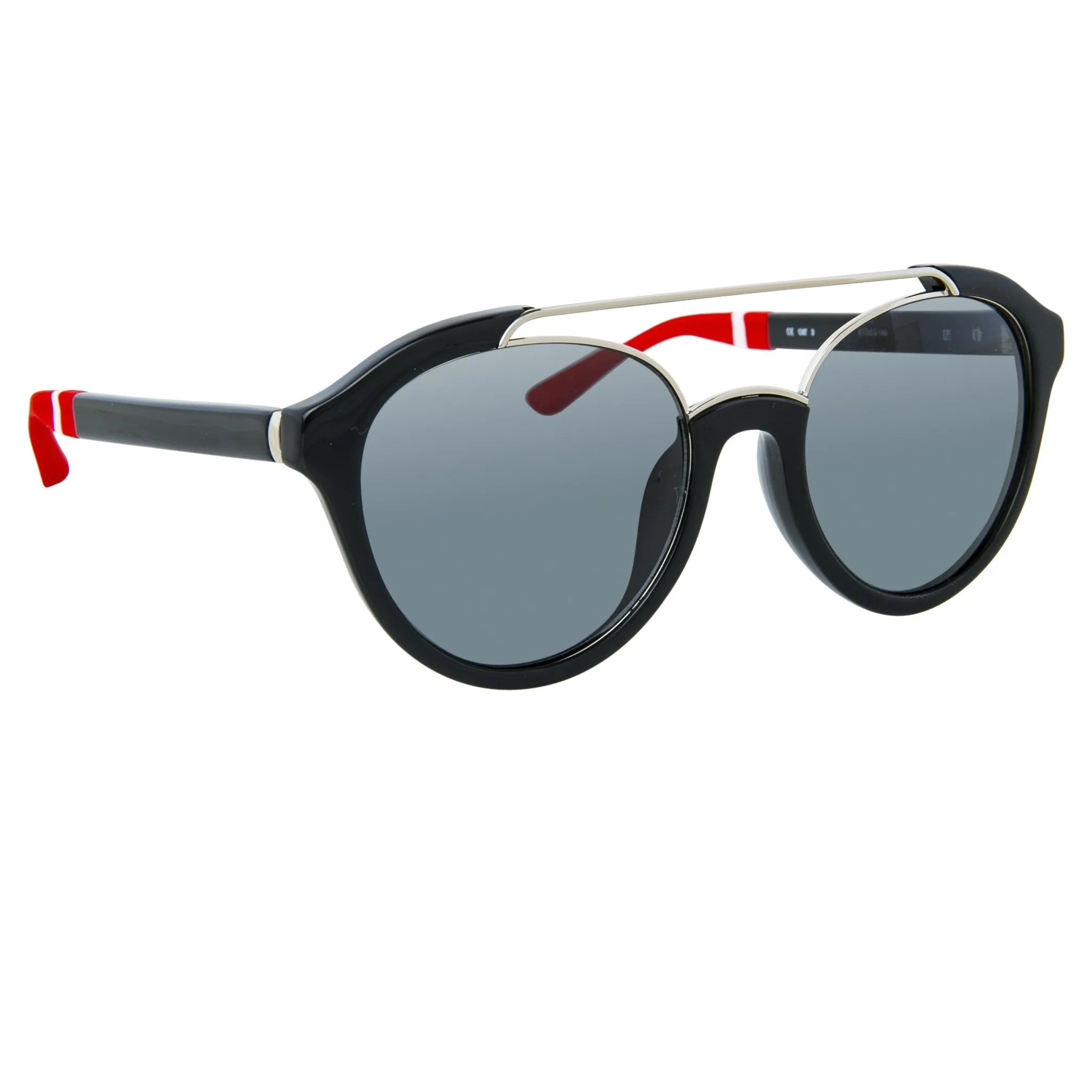 Orlebar Brown Sunglasses Round Red Black and Grey OB42C7SUN