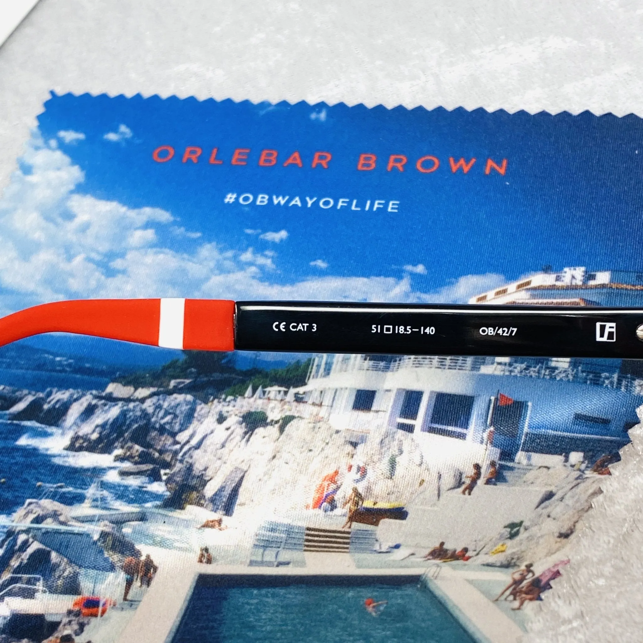 Orlebar Brown Sunglasses Round Red Black and Grey OB42C7SUN