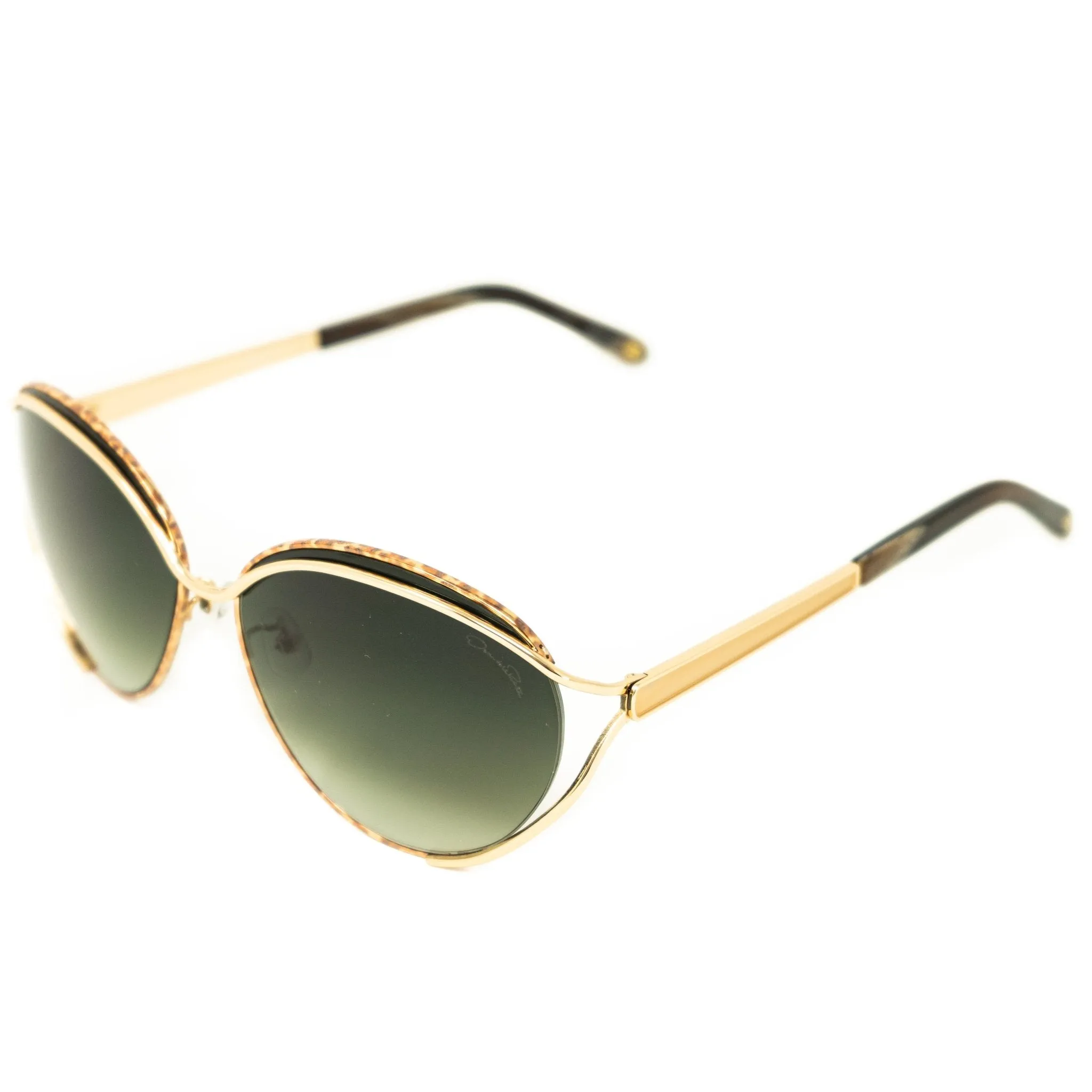 Oscar De La Renta Sunglasses Oval Frame Gold and Green