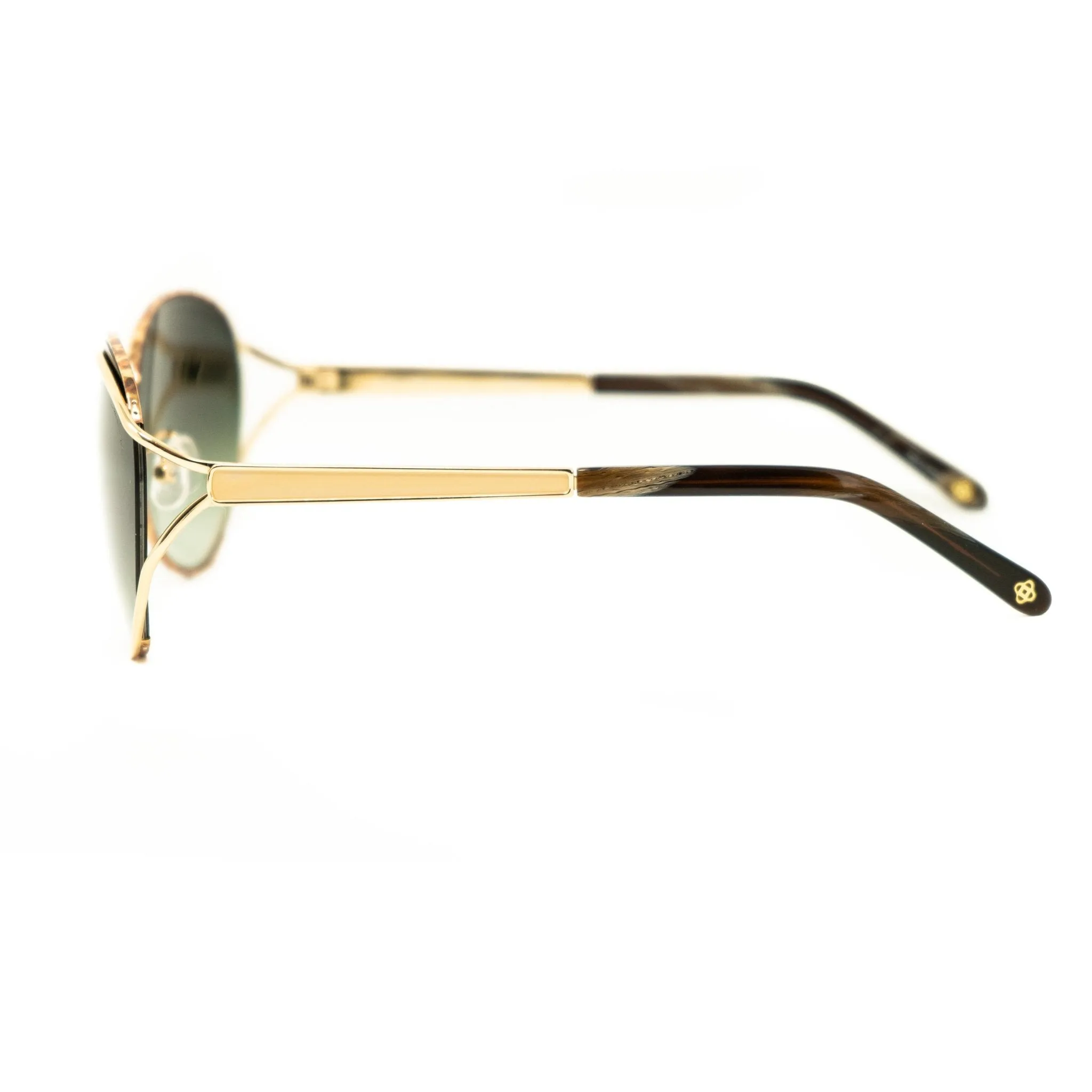 Oscar De La Renta Sunglasses Oval Frame Gold and Green