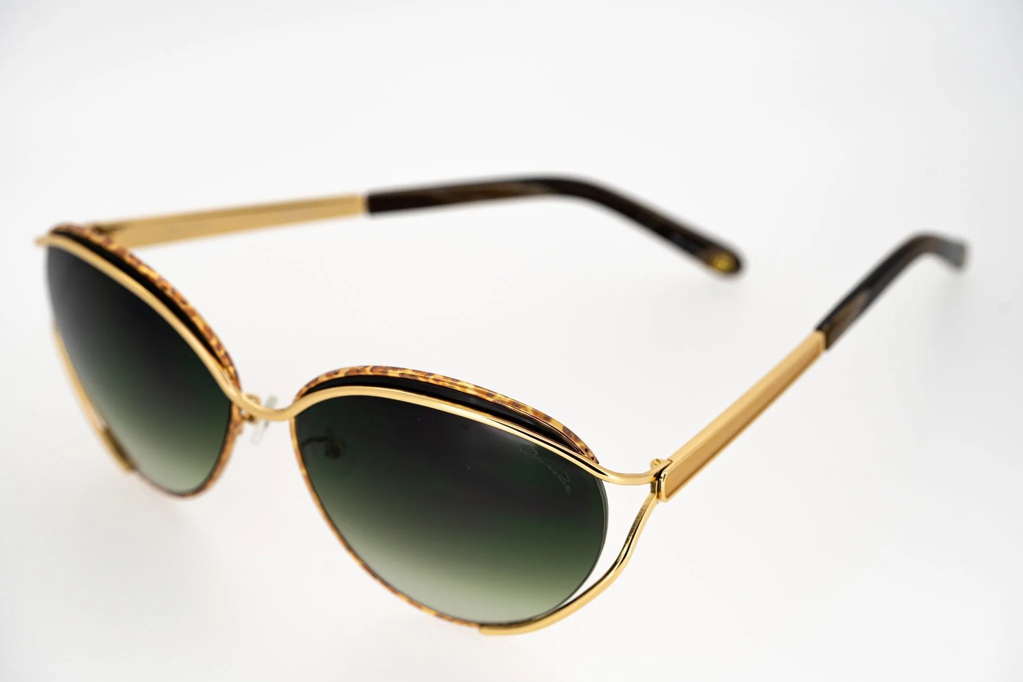 Oscar De La Renta Sunglasses Oval Frame Gold and Green