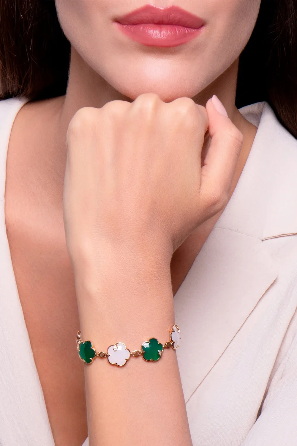 Pasquale Bruni Ton Joli 18ct Rose Gold Diamond Agate Bracelet