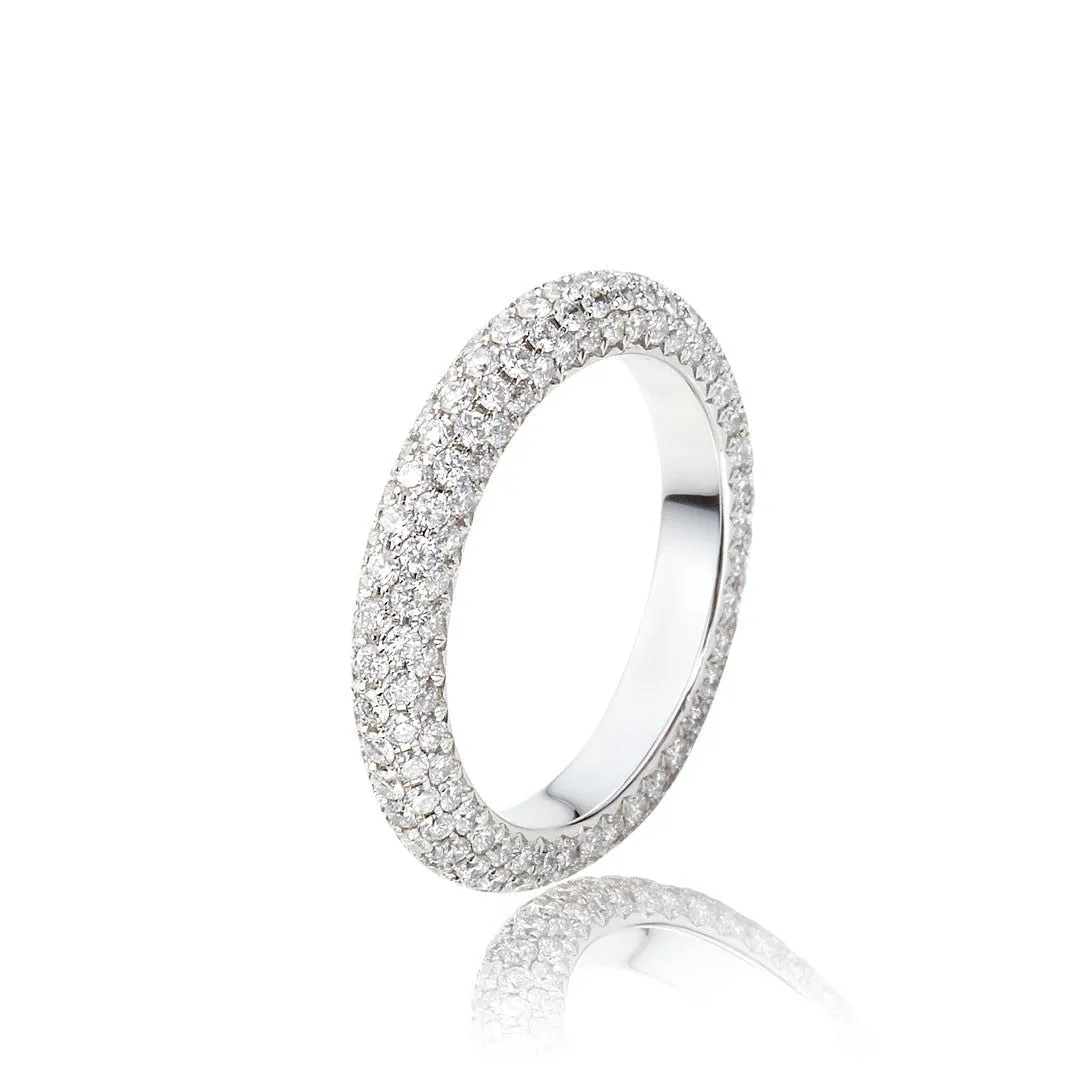 Pavé Medium 18K Gold, Rosegold or Whitegold Ring w. Diamonds
