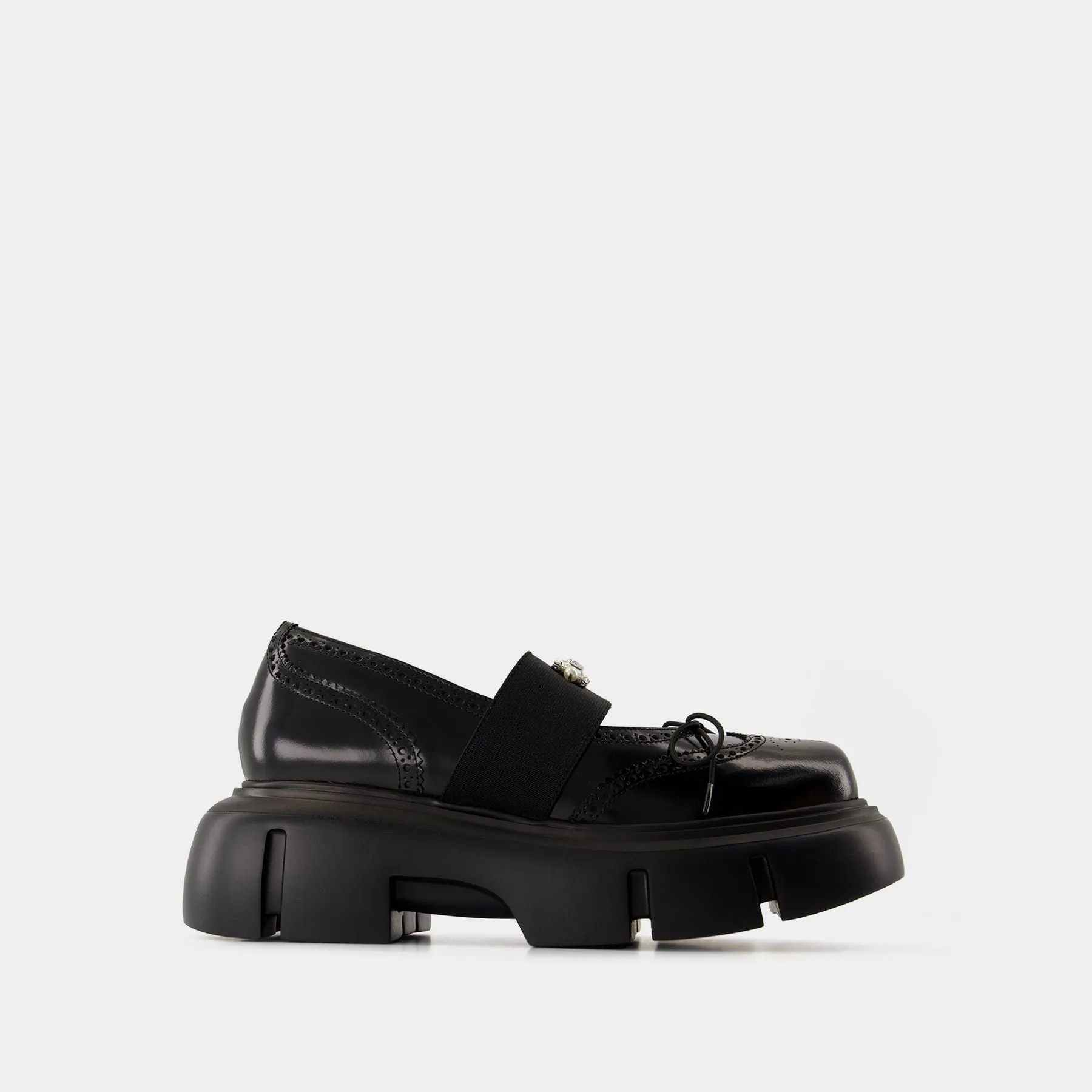 Platform Ballet Brogues Ballerinas - Simone Rocha - Leather - Black