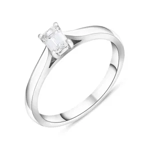 Platinum 0.36ct Diamond Emerald Cut Solitaire Ring