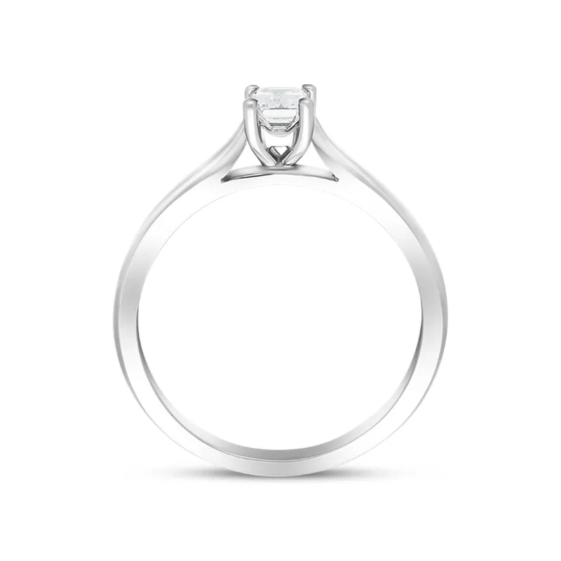 Platinum 0.36ct Diamond Emerald Cut Solitaire Ring