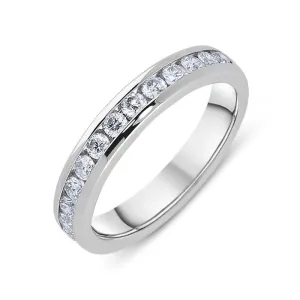 Platinum 0.50ct Diamond Channel Set Wedding Half Eternity Ring
