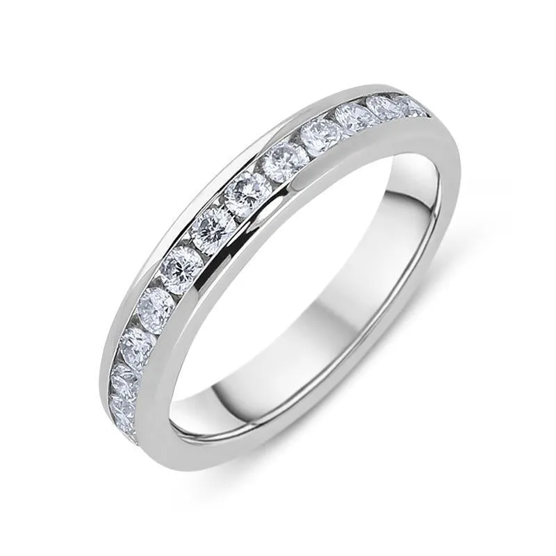 Platinum 0.50ct Diamond Channel Set Wedding Half Eternity Ring