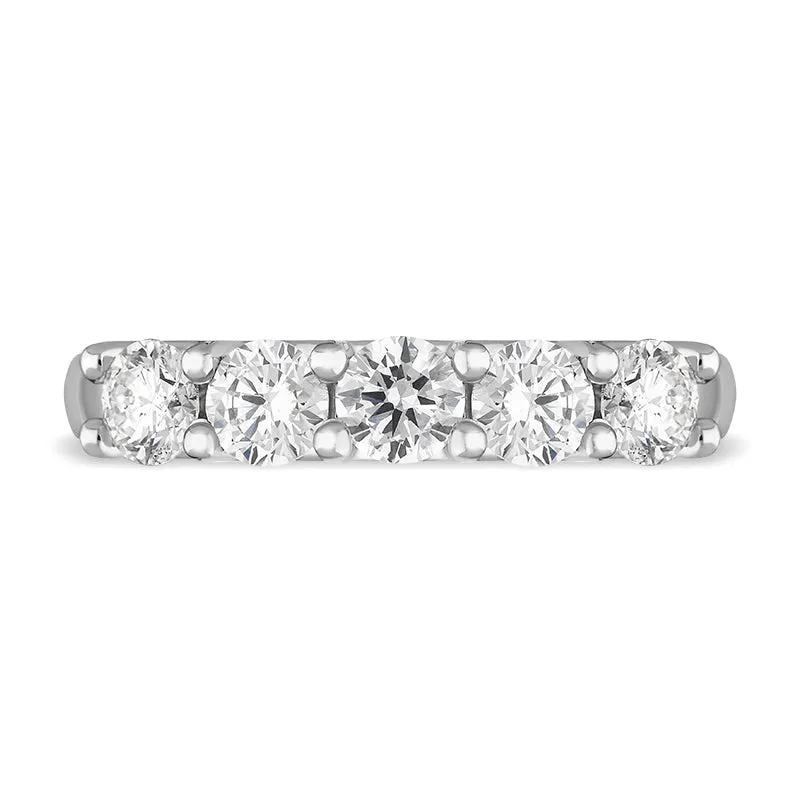 Platinum Diamond Five Stone Half Eternity Ring