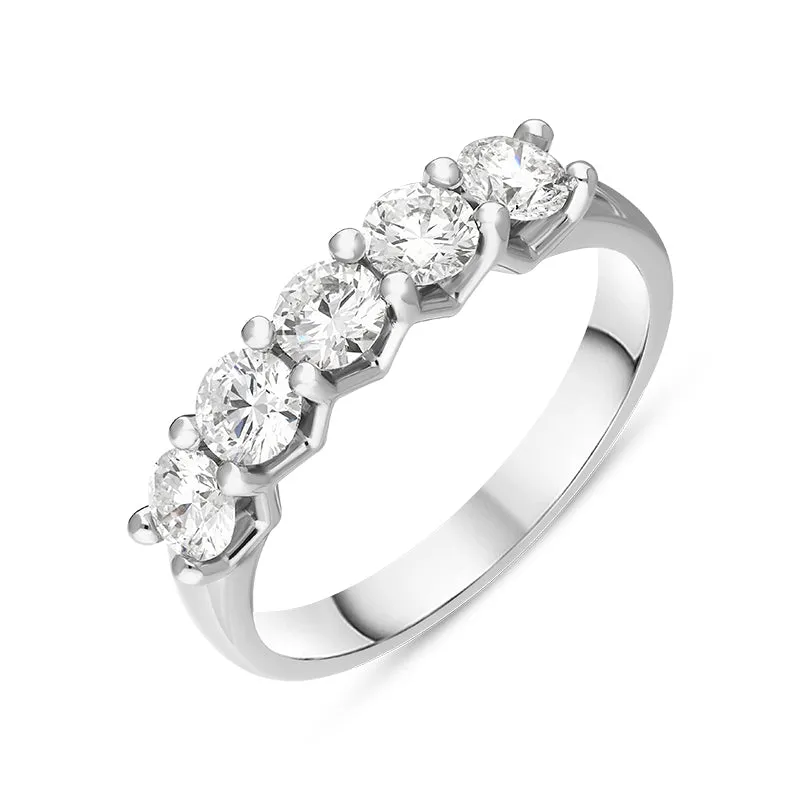 Platinum Diamond Five Stone Half Eternity Ring