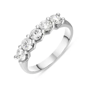 Platinum Diamond Five Stone Half Eternity Ring