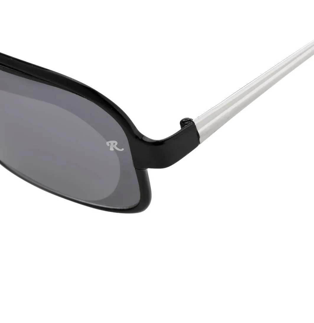 Raf Simons Sunglasses Size Extra Small Rectangular Black Silver and Grey