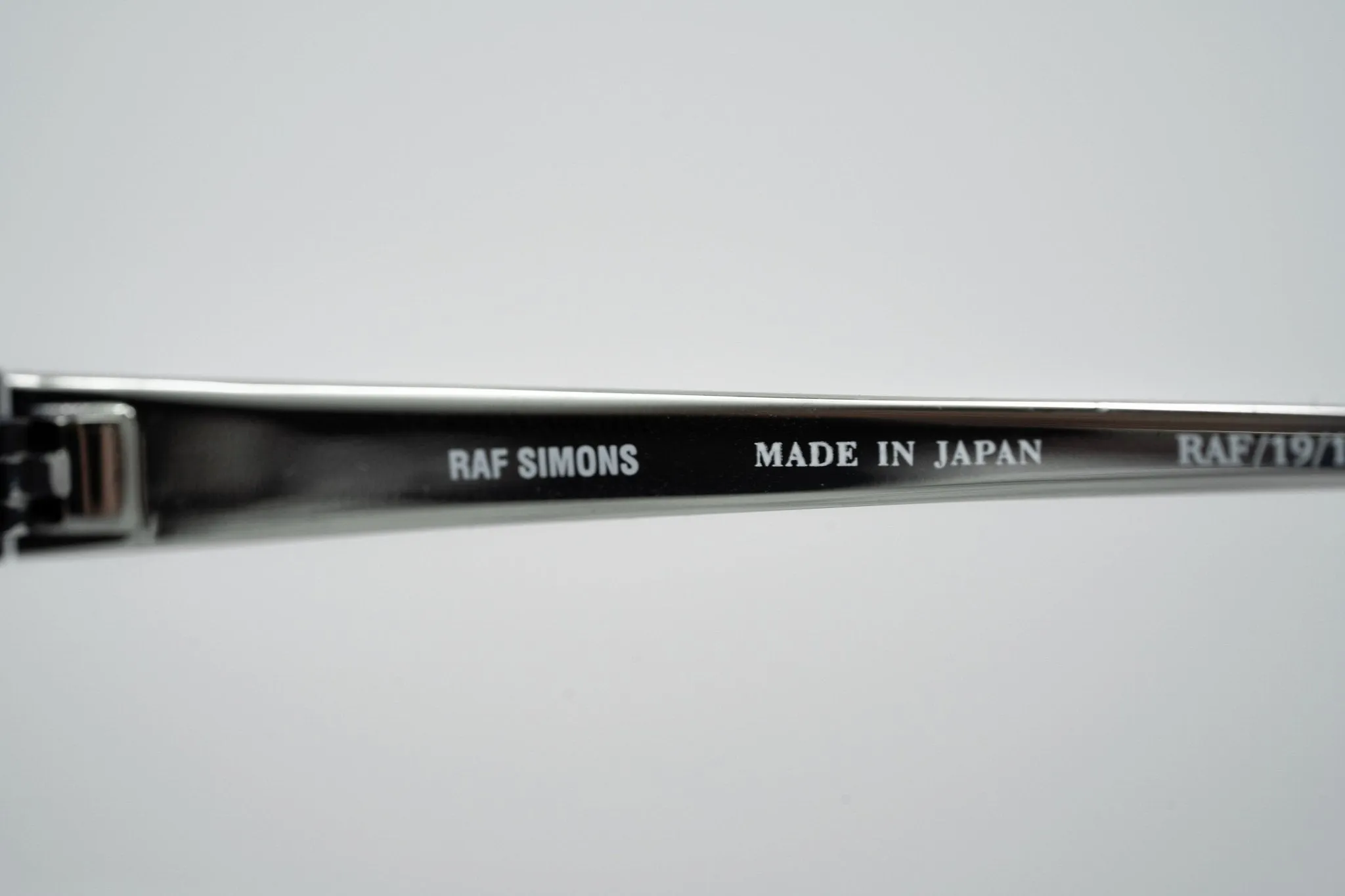 Raf Simons Sunglasses Size Extra Small Rectangular Black Silver and Grey