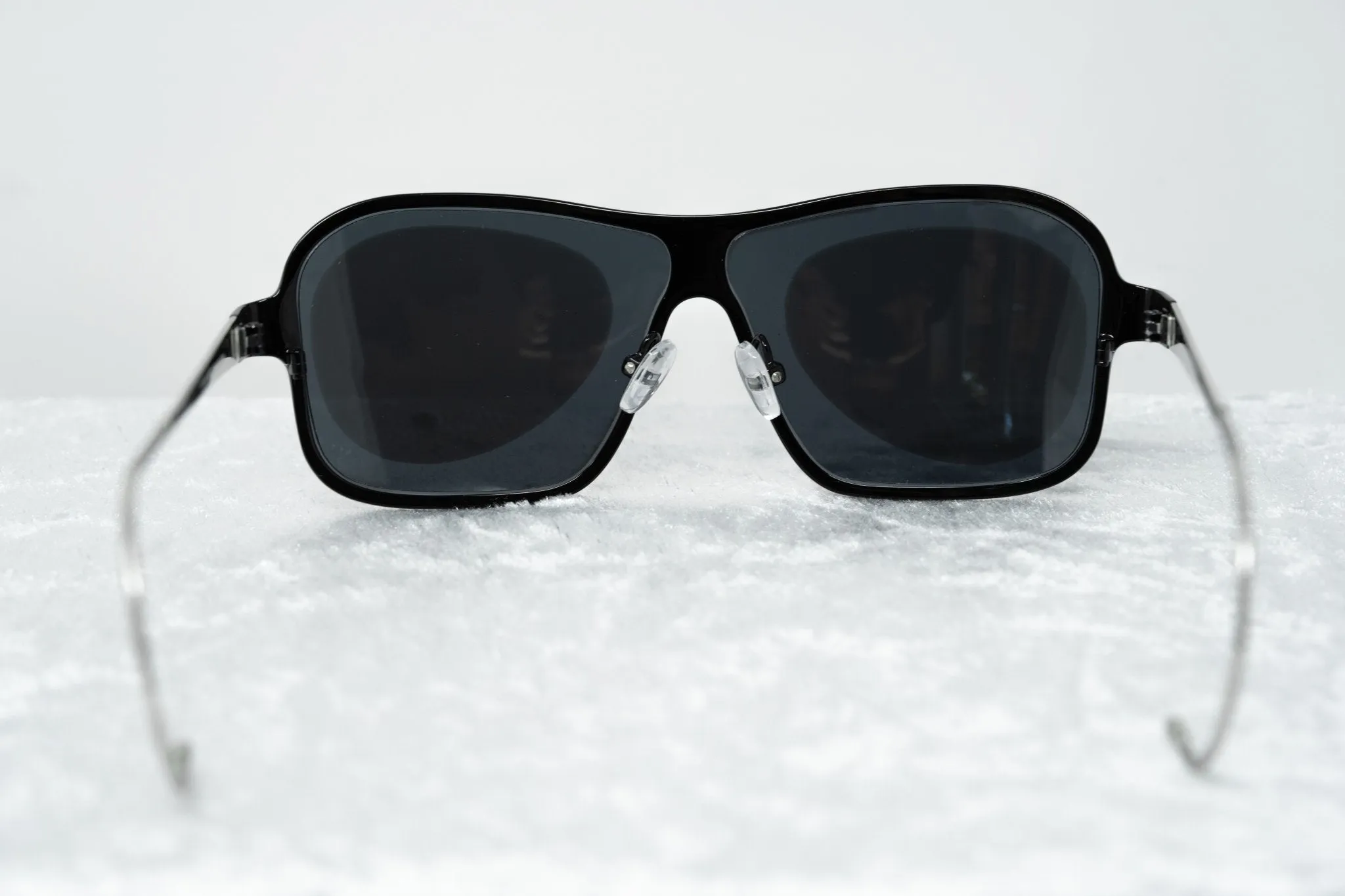 Raf Simons Sunglasses Size Extra Small Rectangular Black Silver and Grey