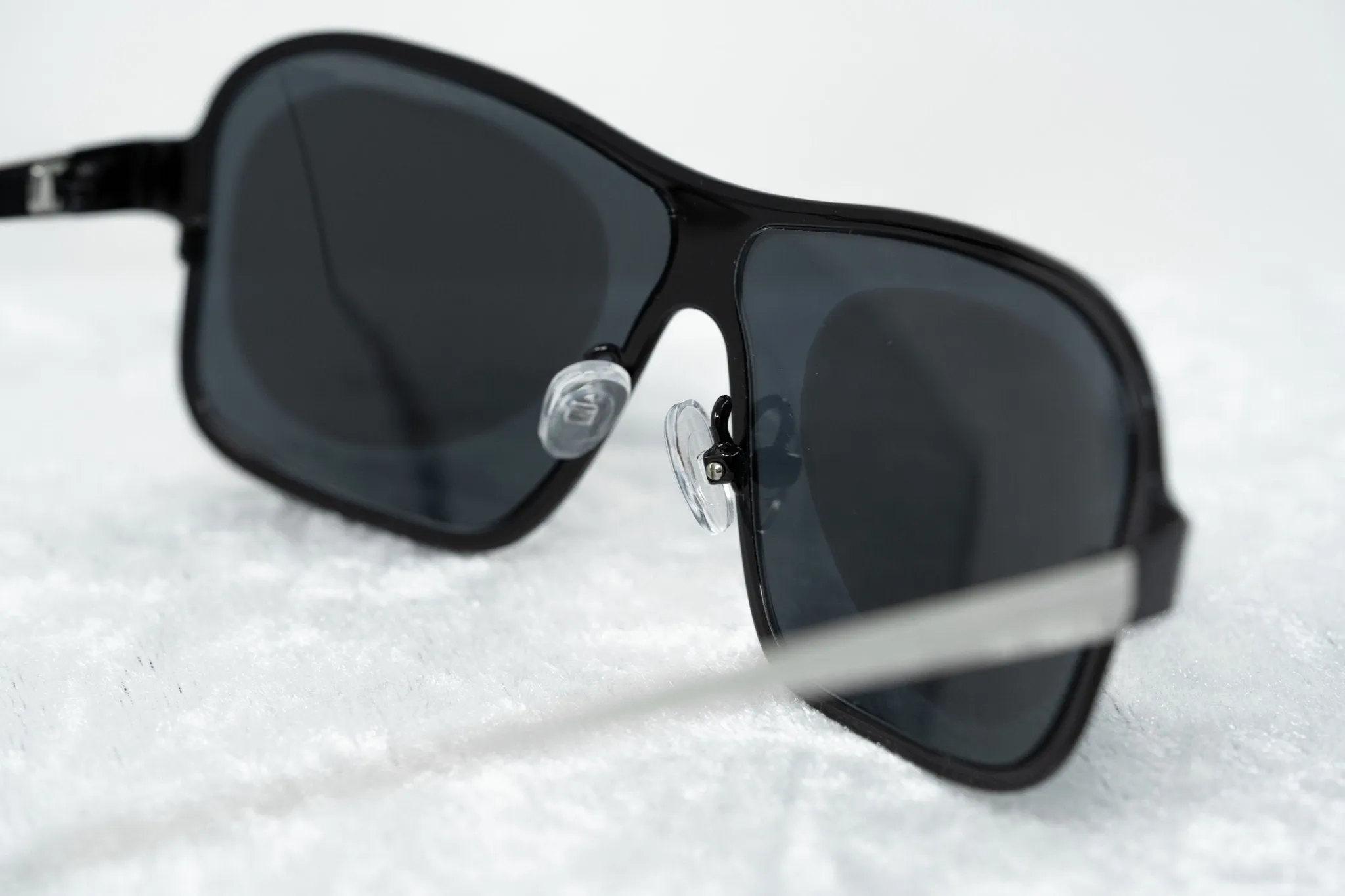 Raf Simons Sunglasses Size Extra Small Rectangular Black Silver and Grey