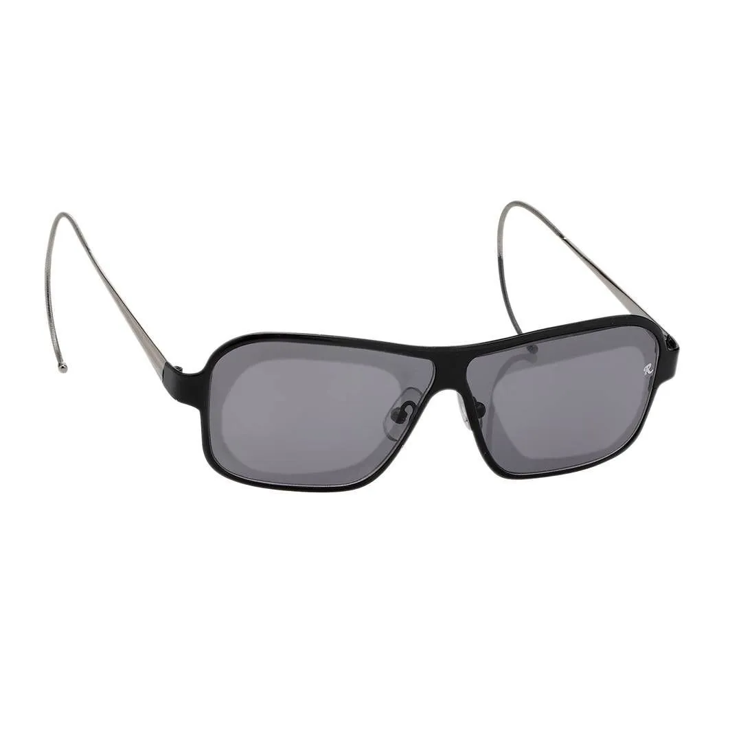 Raf Simons Sunglasses Size Extra Small Rectangular Black Silver and Grey
