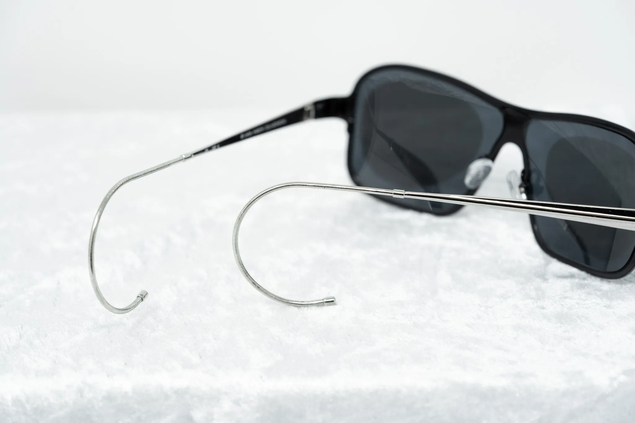 Raf Simons Sunglasses Size Extra Small Rectangular Black Silver and Grey
