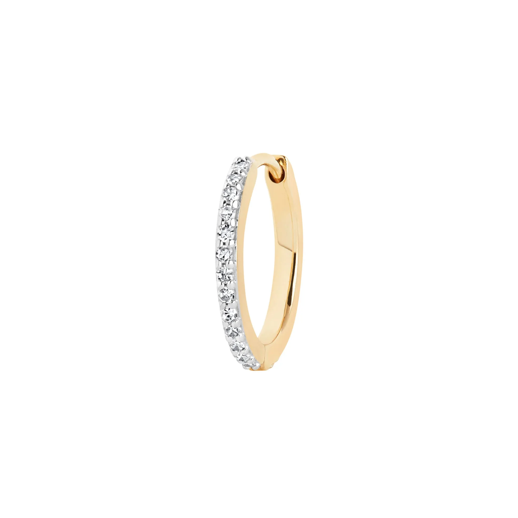 Rainbow 10 14K Gold Huggie w. Lab-Grown Diamonds