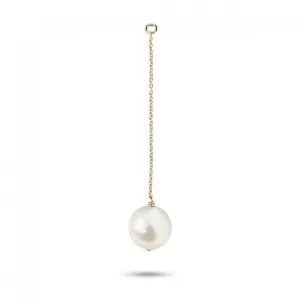 Rainbow 5 cm 10K Gold Earring-Pendant w. Pearl