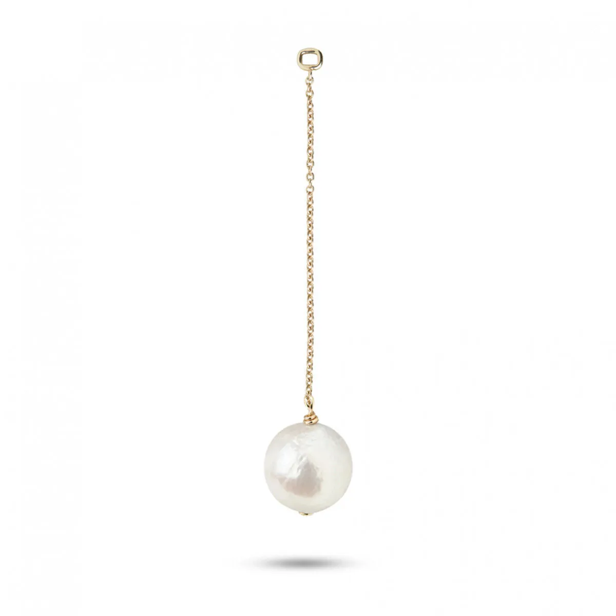 Rainbow 5 cm 10K Gold Earring-Pendant w. Pearl