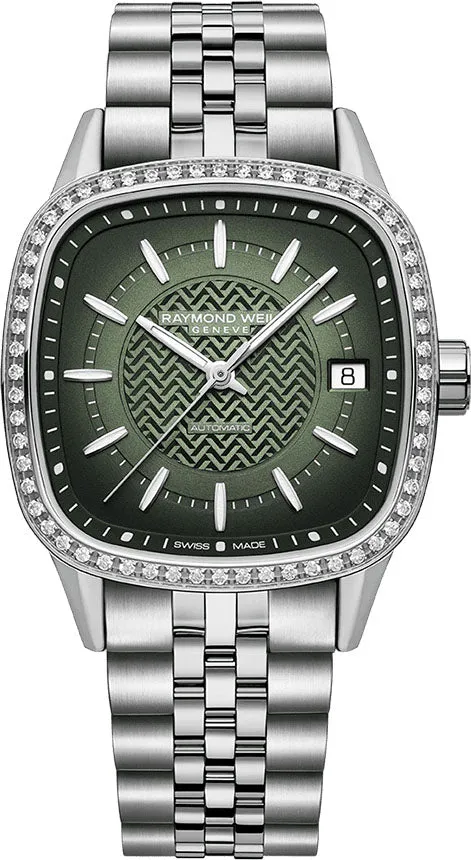 Raymond Weil Freelancer 60 Lab Green Ladies Bracelet Watch