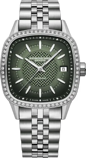 Raymond Weil Freelancer 60 Lab Green Ladies Bracelet Watch