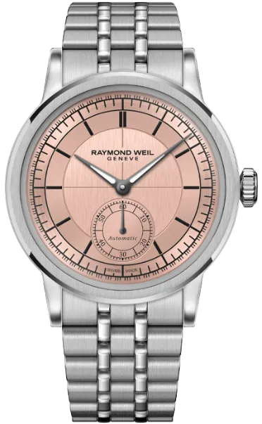 Raymond Weil Millesime Automatic Small Seconds Salmon Dial Bracelet Watch