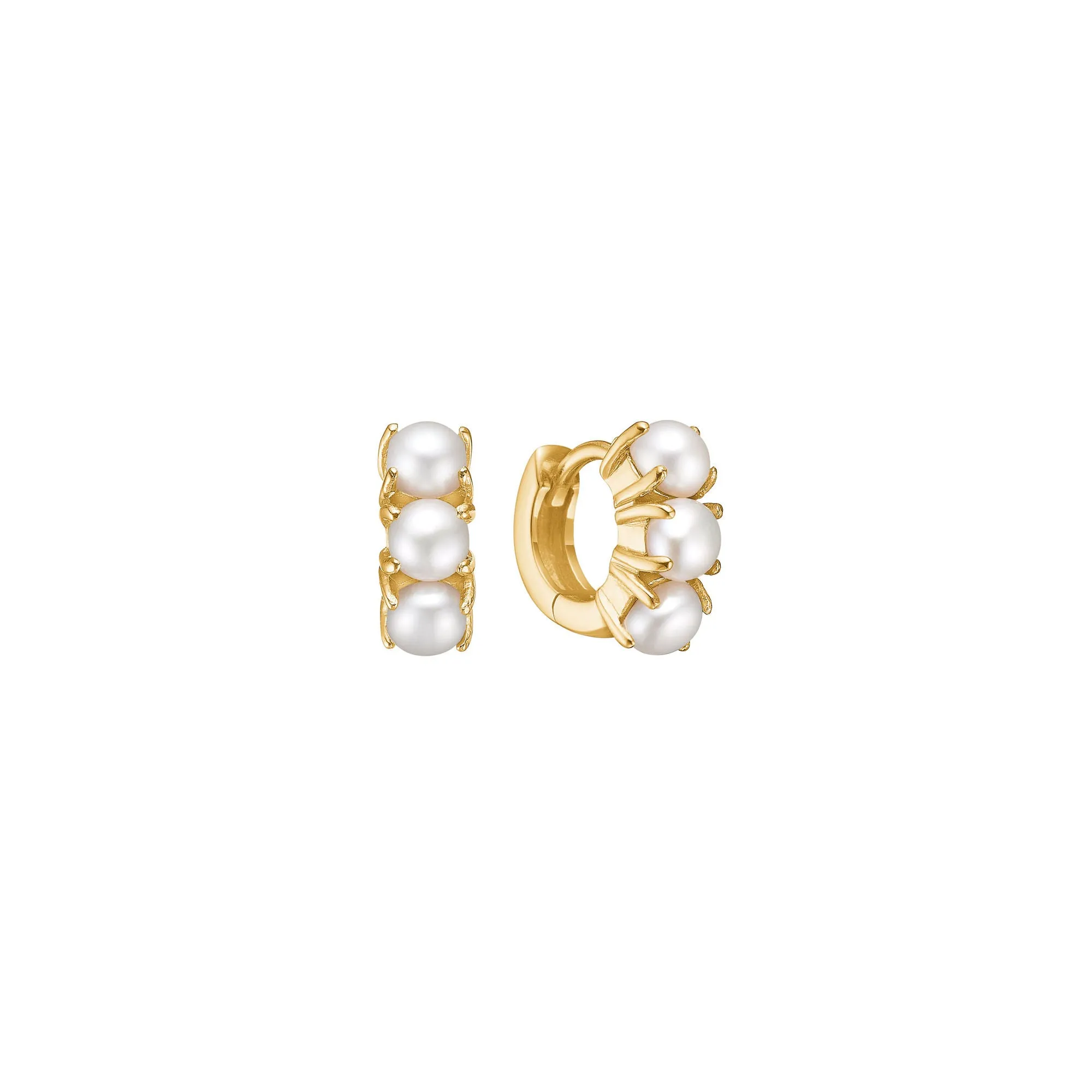 Reef mini 18K Gold Plated Hoop w. Freshwater Pearls