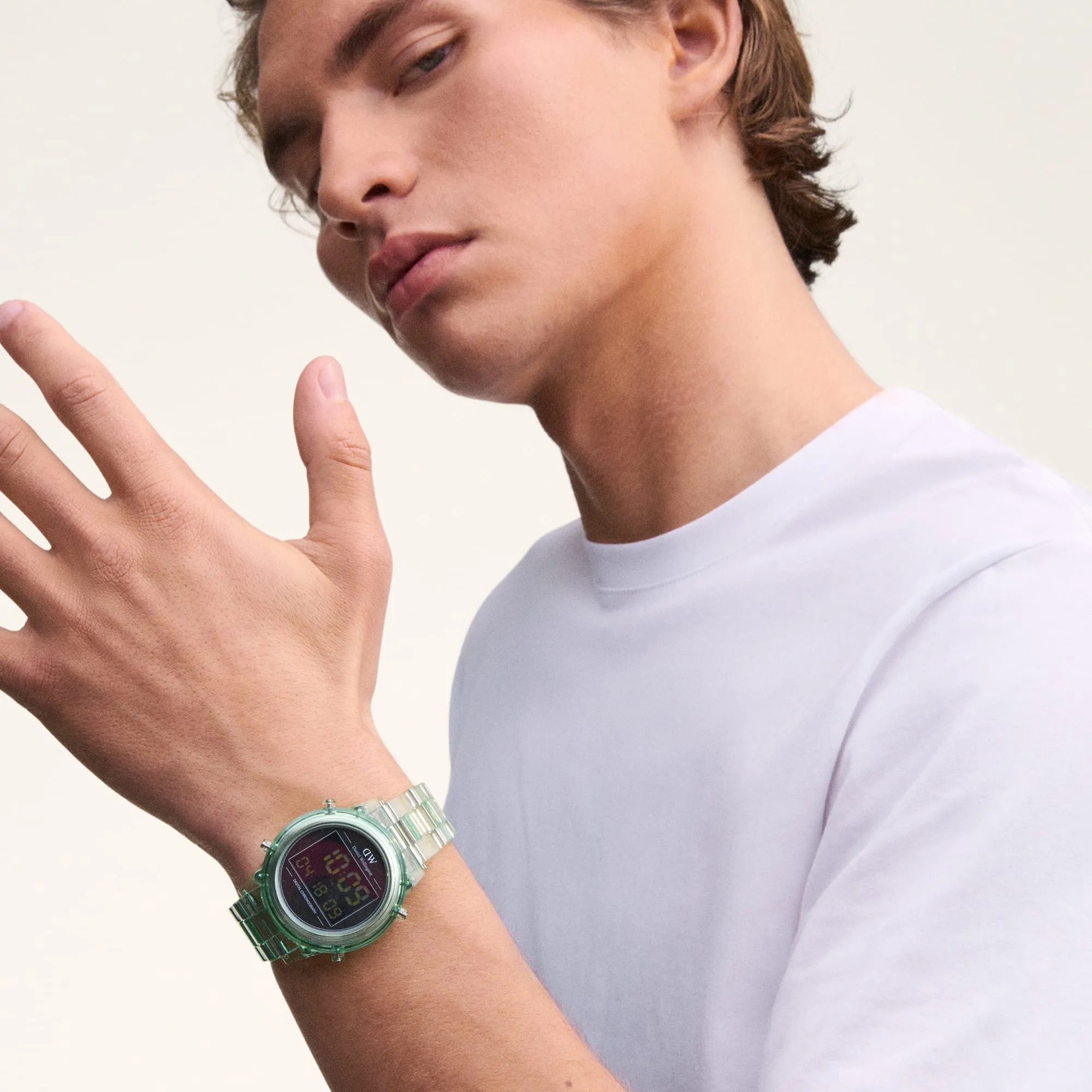 Retro Digital Light Green Light Green Daniel Wellington