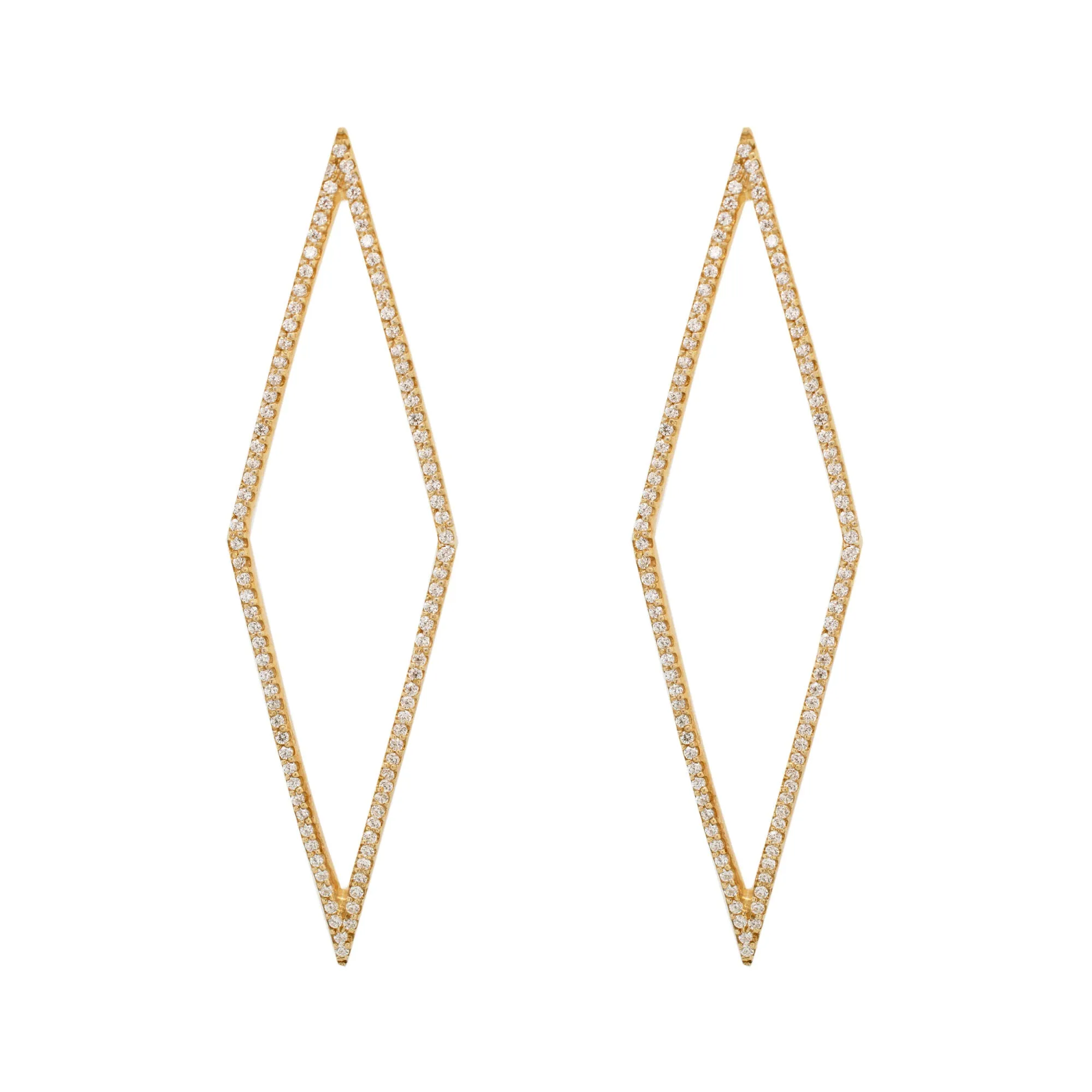 Rhomb Gold Vermeil Earrings w. Zirconia